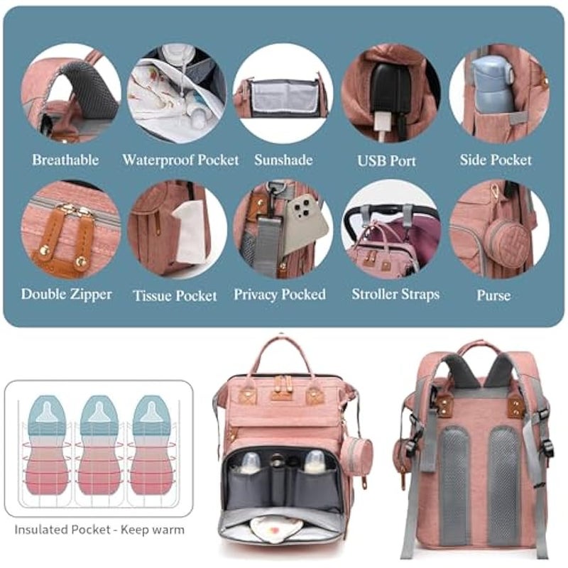 MIXDE Diaper Bag with Changing Station, Diaper Bag Backpack - Image 5
